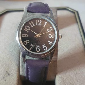 🦋10/$20🦋 Calvin Hill Silver/Black Leather Women's Watch